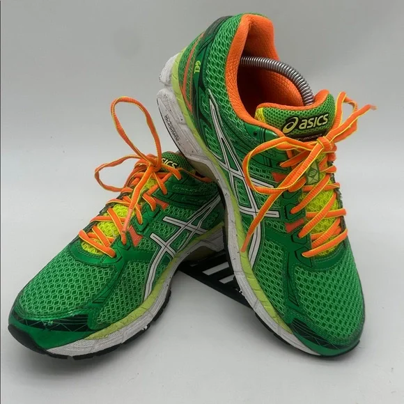 Asics Green and Orange Women's Running Sneakers - Picture 3 of 16